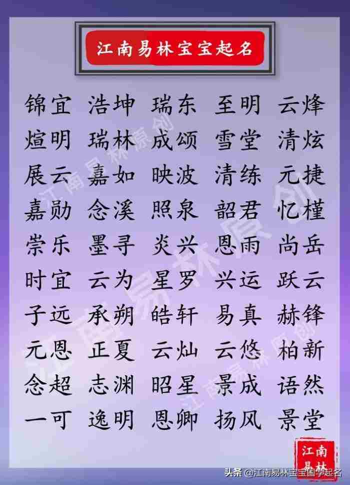 男生的名字好听又帅气