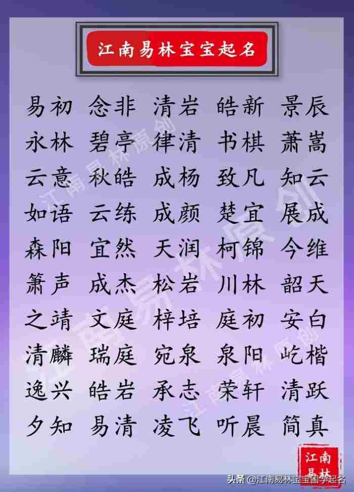 男生的名字好听又帅气