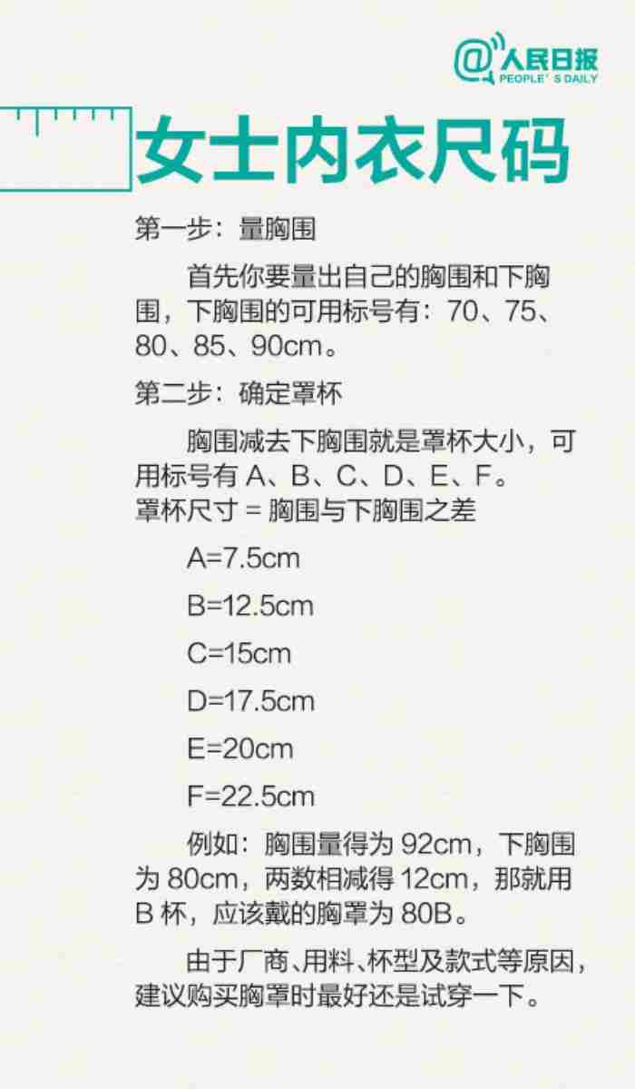 衣服尺码对照表 国家服装统一尺码表